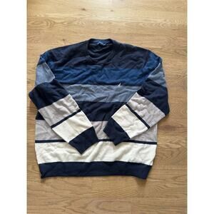 Nautica Men's Wide Stripe Cotton Blend Sweater 3XL